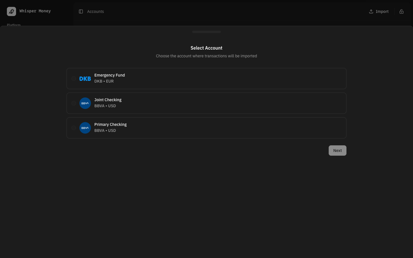Import transactions in seconds