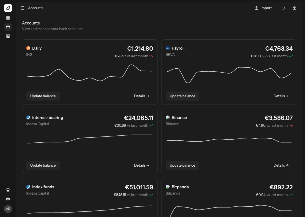 Manage all your accounts in a single place