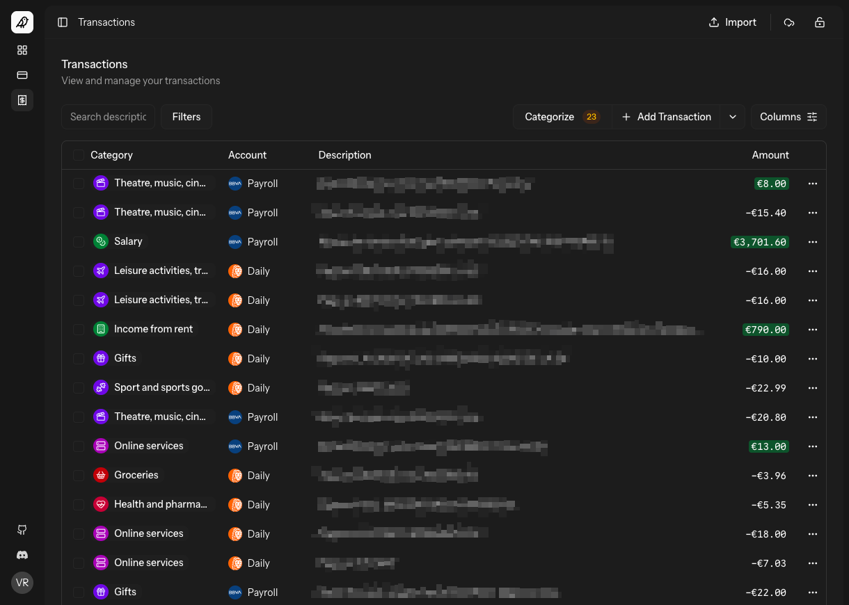 Transactions encrypted